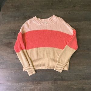 American Eagle pink striped sweater